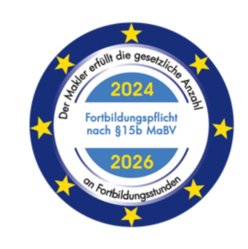 Siegel: Fortbildungspflicht nach § 15b MaBV erfüllt, 2024 bis 2026